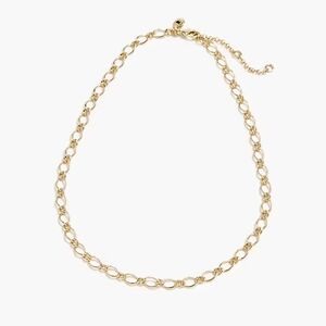 J. Crew Golden Tone Link Oval link charm chain Necklace Y2K Cottage Core Retro